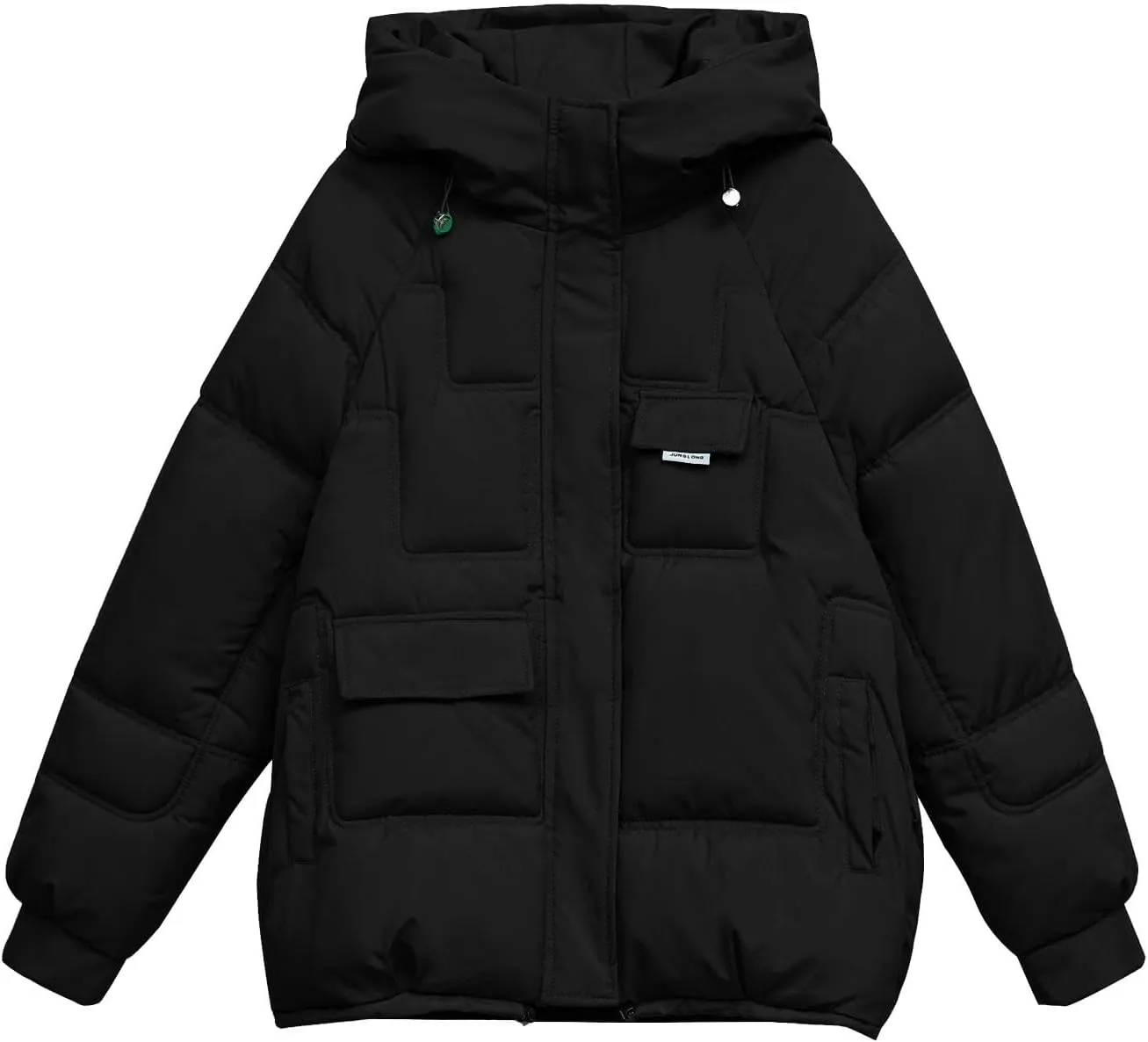 Women's Winter Coats Cropped Puffer Jackets Zip Up Stand Collar Padded Warm Trendy Short Down Jacket Outwear