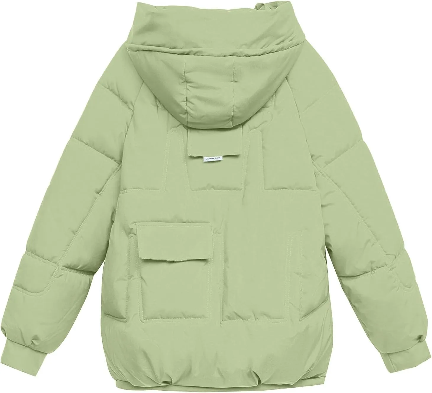 Women's Winter Coats Cropped Puffer Jackets Zip Up Stand Collar Padded Warm Trendy Short Down Jacket Outwear