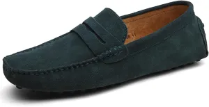 WUIWUIYU Men's Loafers Casual Slip On Shoes Soft Penny Loafers for Men Lightweight Suede Big Size Driving Boat Shoes Moccasins