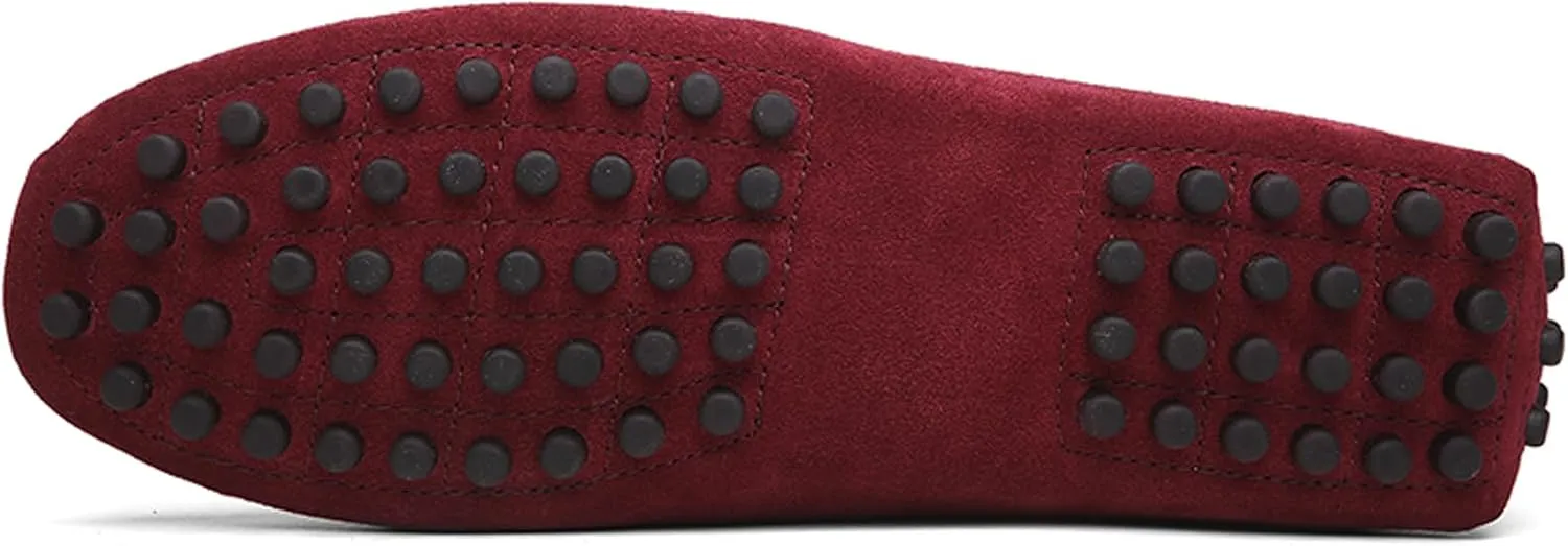 WUIWUIYU Men's Loafers Casual Slip On Shoes Soft Penny Loafers for Men Lightweight Suede Big Size Driving Boat Shoes Moccasins