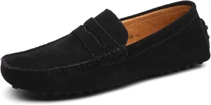 WUIWUIYU Men's Loafers Casual Slip On Shoes Soft Penny Loafers for Men Lightweight Suede Big Size Driving Boat Shoes Moccasins