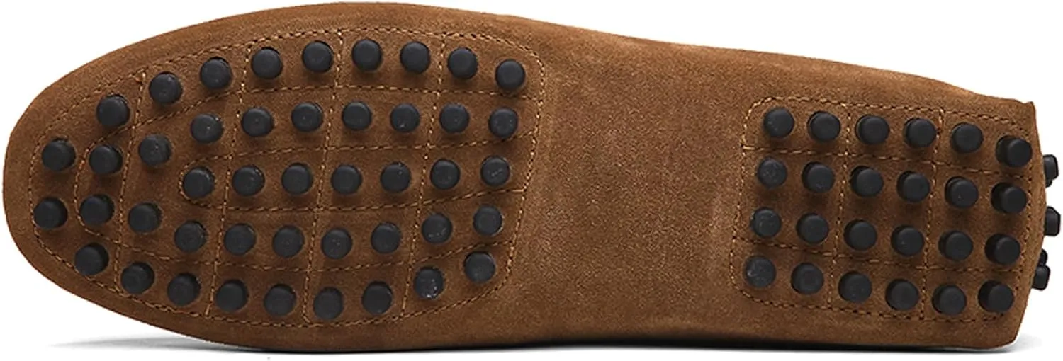 WUIWUIYU Men's Loafers Casual Slip On Shoes Soft Penny Loafers for Men Lightweight Suede Big Size Driving Boat Shoes Moccasins