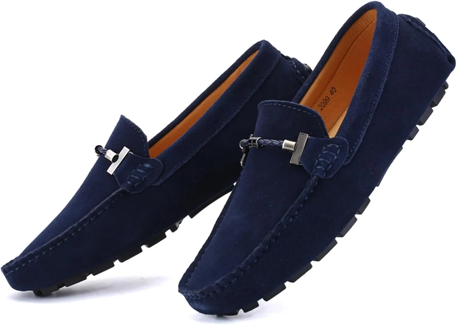 WUIWUIYU Men's Penny Loafers Moccasin Driving Shoes Slip On Flats Boat Shoes