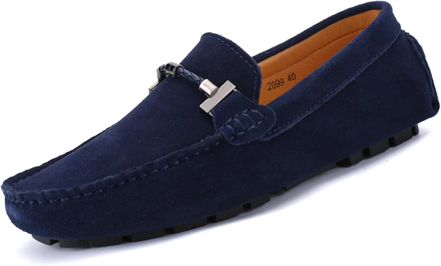 WUIWUIYU Men's Penny Loafers Moccasin Driving Shoes Slip On Flats Boat Shoes