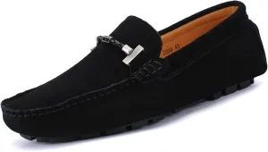WUIWUIYU Men's Penny Loafers Moccasin Driving Shoes Slip On Flats Boat Shoes
