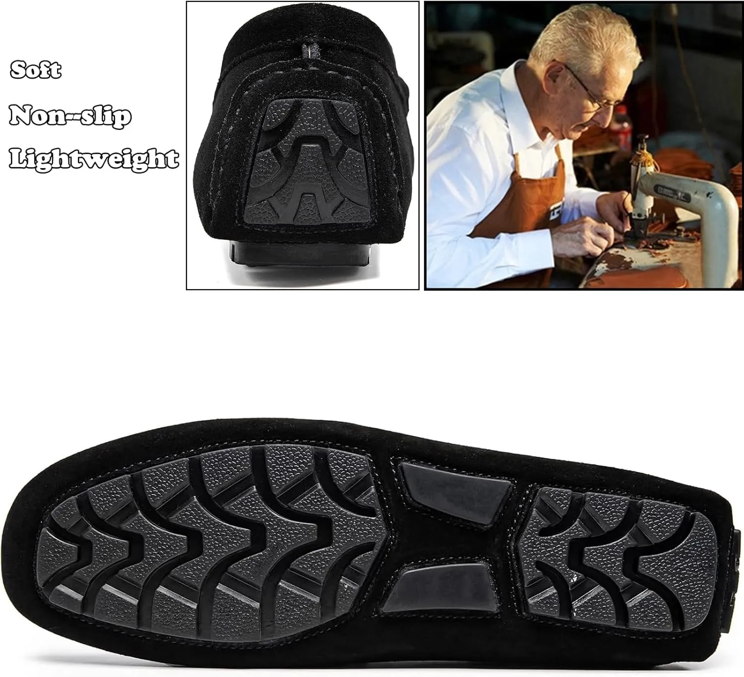 WUIWUIYU Men's Penny Loafers Moccasin Driving Shoes Slip On Flats Boat Shoes
