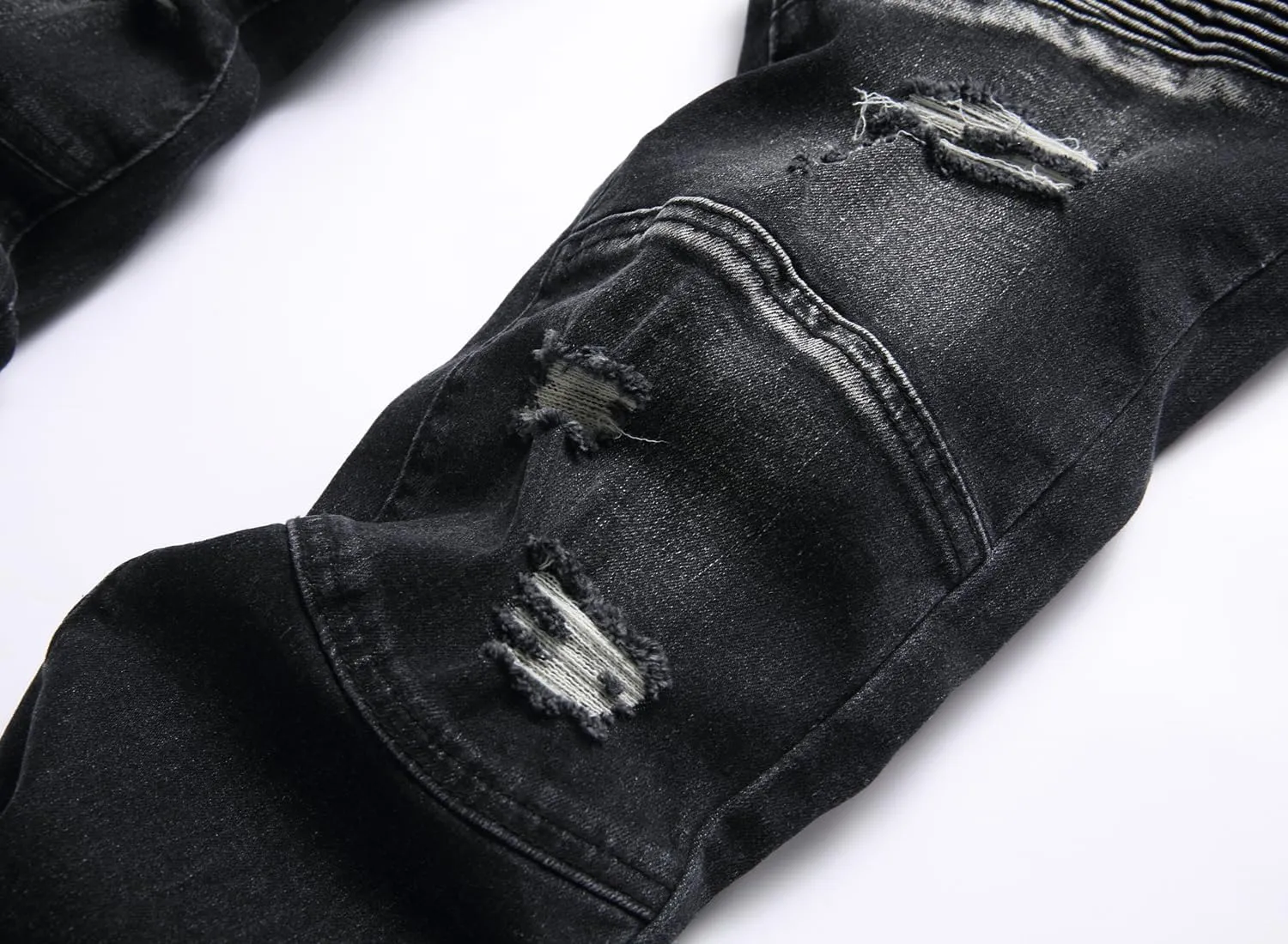XIMXIMMTIAN Mens Slim Fit Jeans Stretch Ripped Biker Jeans for Men Fashion Straight Comfort Flex Waist Casual Denim Pants