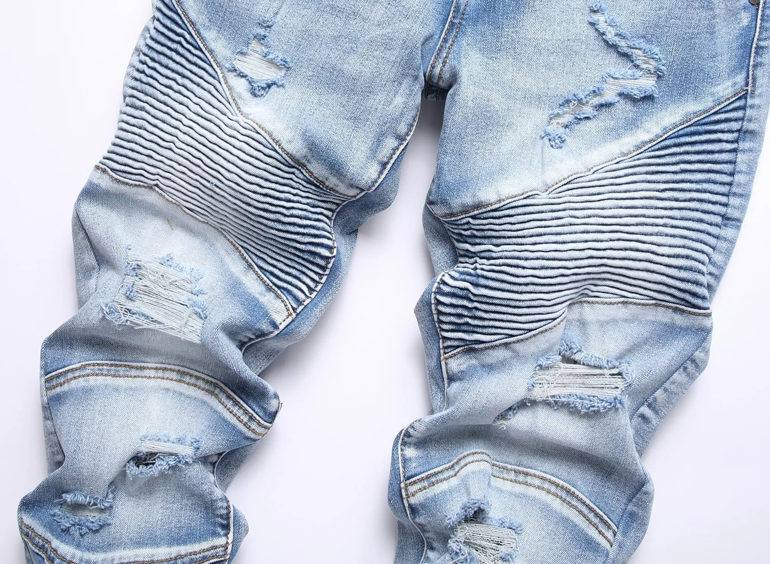 XIMXIMMTIAN Mens Slim Fit Jeans Stretch Ripped Biker Jeans for Men Fashion Straight Comfort Flex Waist Casual Denim Pants