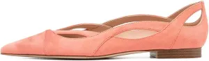 XYD Women Pointed Toe Comfortable Flats Cut Out Curved Real Leather Sandals Easy Walking Low Heel Dress Casual Shoes