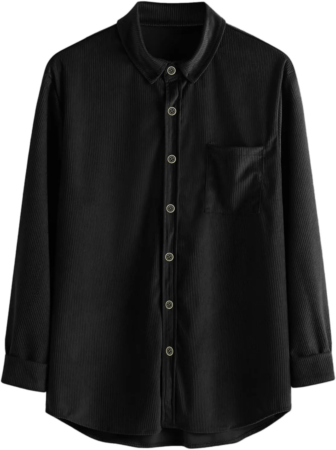 ZYXTIM Mens Corduroy Shirts Button Down Lapel Cargo Shirts Long Sleeve Casual Work Tops Hiking Fishing Camping Trave Tops