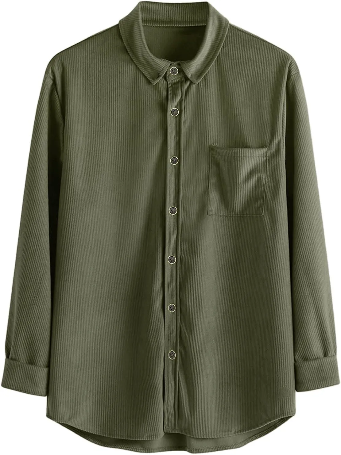 ZYXTIM Mens Corduroy Shirts Button Down Lapel Cargo Shirts Long Sleeve Casual Work Tops Hiking Fishing Camping Trave Tops